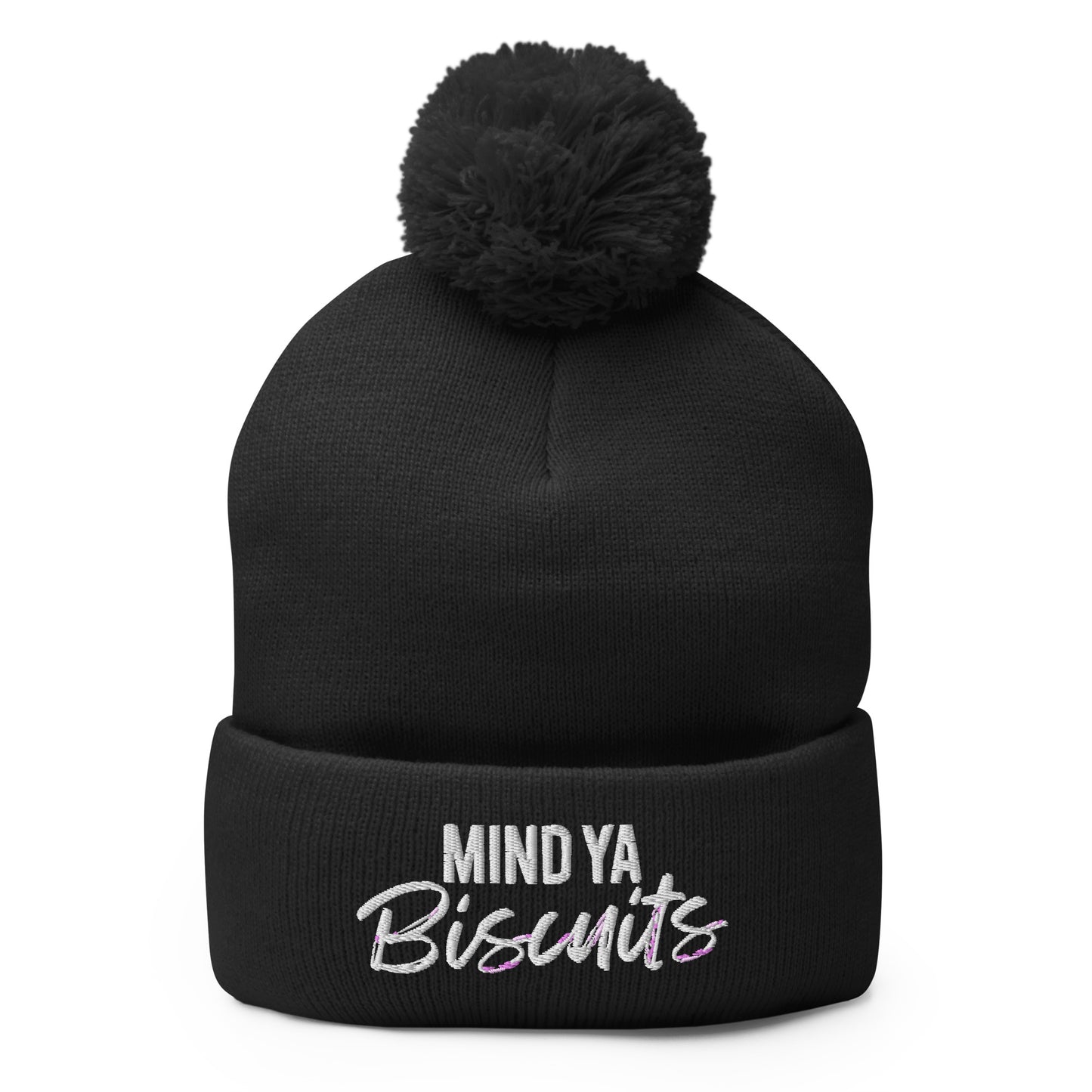 Mind Ya Biscuits Pom-Pom Beanie