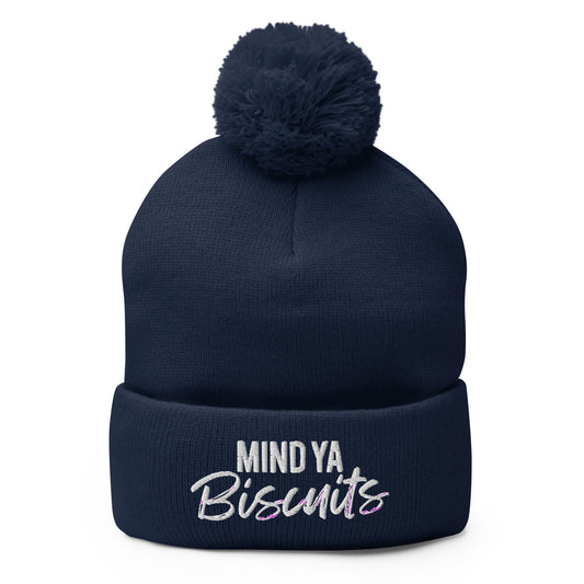 Mind Ya Biscuits Pom-Pom Beanie
